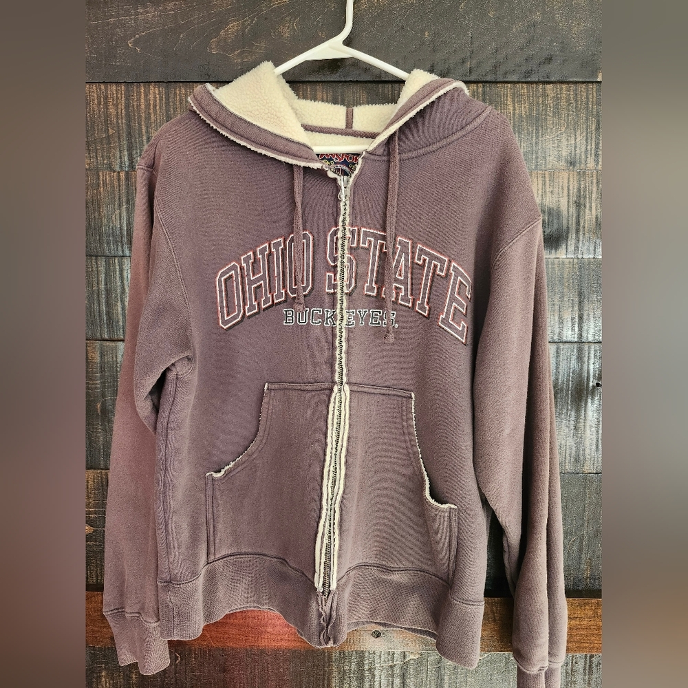 Jansport sherpa lined full zip hooded sweatshirt